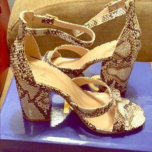 BRAND NEW- Snake Skin Ankle Strap Sandel Heel